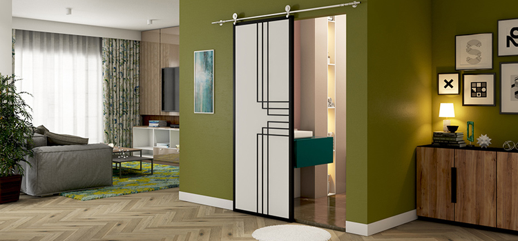 sliding bathroom door installation in Westminster